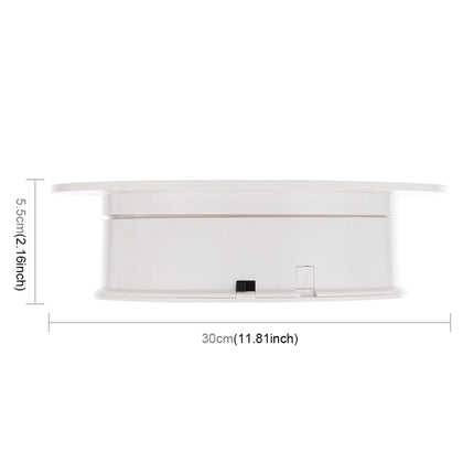 30cm 360 Degree Electric Rotating Turntable Display Stand Video Shooting Props Turntable for Photography, Load 4kg, US Plug(White), 30cm(W)