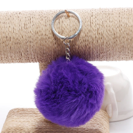 Simple Key Chain Fur Ball Pompon Keychain Pompom Artificial Rabbit Fur Animal Keychains for Woman Car Bag Key Rings