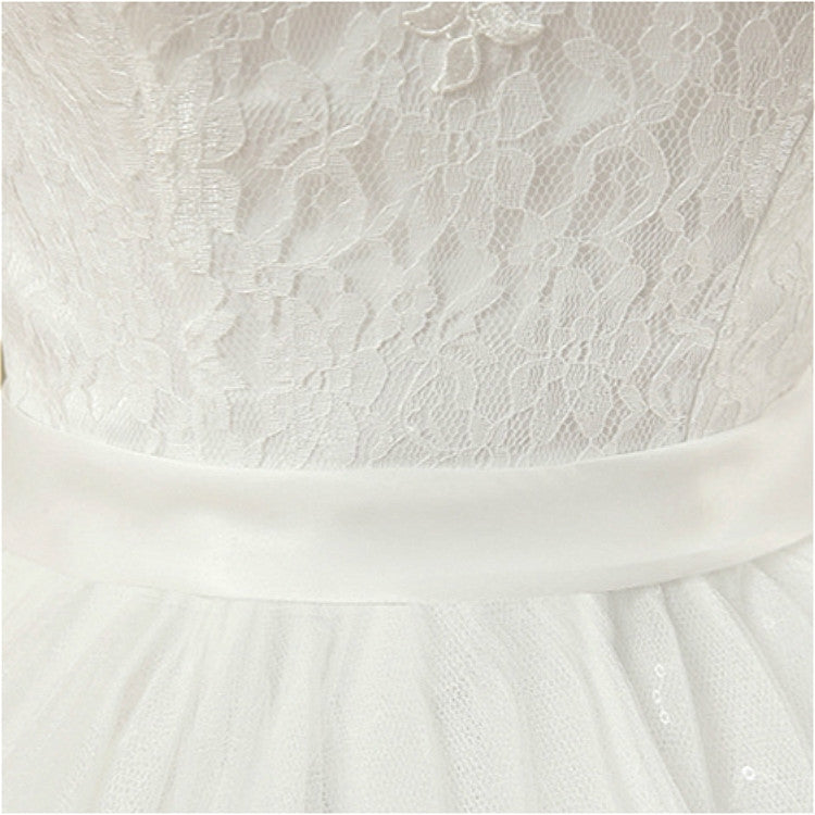 Vintage Lace Short Sleeved Round Neck Slim Slim Wedding Dress