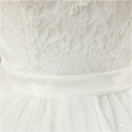 Vintage Lace Short Sleeved Round Neck Slim Slim Wedding Dress