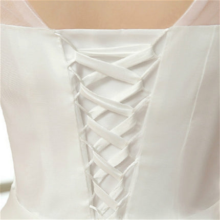 Vintage Lace Short Sleeved Round Neck Slim Slim Wedding Dress