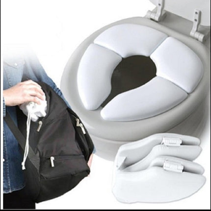 Soft Skin-Friendly Children Folding Potty Seat Cover Baby Travel Folding Padded Toilet Seat Toilet Training