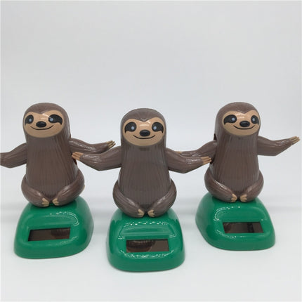 Novelty Solar Toys Plastic ABS Sloth Solar Powered Dancing for Car Decoration
