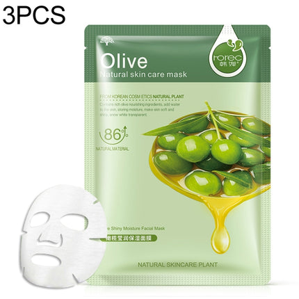 3 PCS Skin Care Plant Facial Mask Moisturizing Oil Control Blackhead Remover Wrapped Mask Face Mask Face Care, Blueberry, Aloe Vera, Olive, Honey, Red Pomegranate, Cucumber
