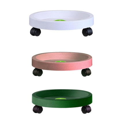 Universal Round Wheels Pot Tray Easy Moving Plant Pot Tray Garden Plate Plastic Stand