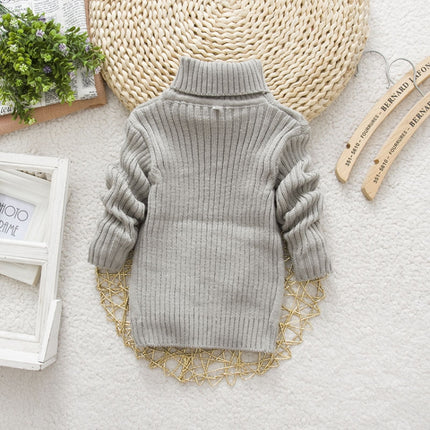 Winter Children's Thick Solid Color Knit Bottoming Turtleneck Pullover Sweater, 16 Size（90-100cm） Grey, 18 Size（100-110cm） Grey, 20Size（120cm） Grey, 22Size（130cm） Grey, 24Size（140cm） Grey, 14 Size（80-90cm） Yellow, 16 Size（90-100cm） Yellow              ...