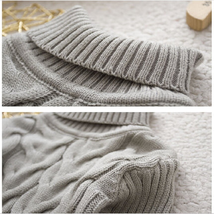 Winter Children's Thick Solid Color Knit Bottoming Turtleneck Pullover Sweater, 16 Size（90-100cm） Grey, 18 Size（100-110cm） Grey, 20Size（120cm） Grey, 22Size（130cm） Grey, 24Size（140cm） Grey, 14 Size（80-90cm） Yellow, 16 Size（90-100cm） Yellow              ...