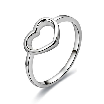 Fashion Heart Shaped Wedding Ring for Woman, Rose Gold, White