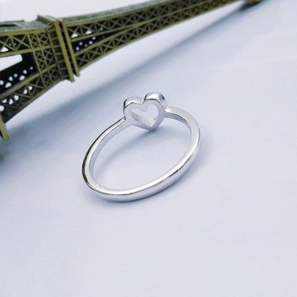 Fashion Heart Shaped Wedding Ring for Woman, Rose Gold, White