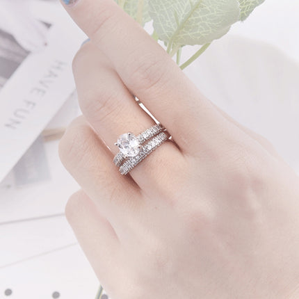 Double Row For Women Fashion Cubic Zirconia Wedding Engagement ring, 6, 7, 8, 9