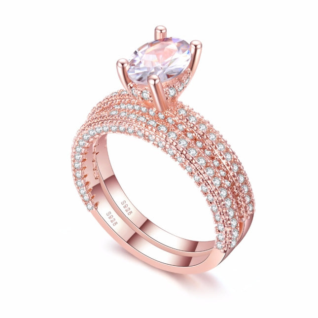 Double Row For Women Fashion Cubic Zirconia Wedding Engagement ring, 10