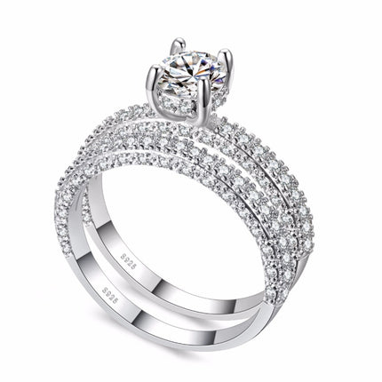 Double Row For Women Fashion Cubic Zirconia Wedding Engagement ring, 10