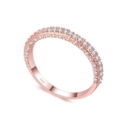 Double Row For Women Fashion Cubic Zirconia Wedding Engagement ring, 10