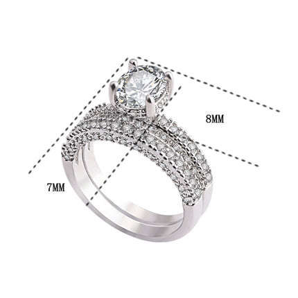Double Row For Women Fashion Cubic Zirconia Wedding Engagement ring, 10