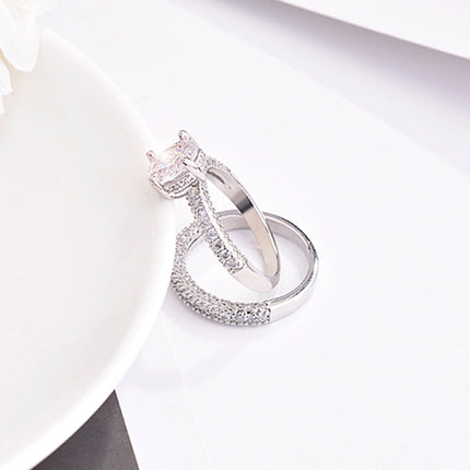 Double Row For Women Fashion Cubic Zirconia Wedding Engagement ring, 10