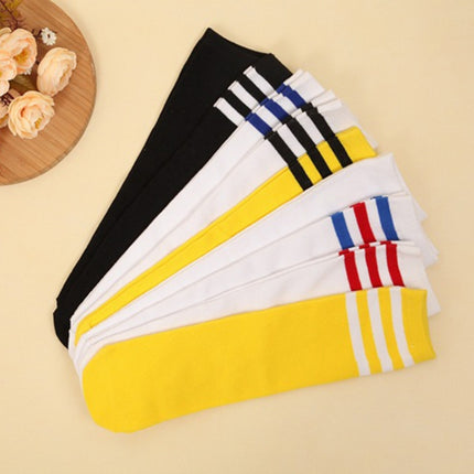 High Knee Socks Stripes Cotton Sports School Skate Long Socks for Kids, 28cm, 35cm, 42cm