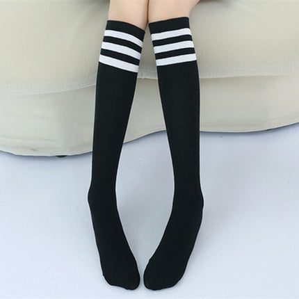 High Knee Socks Stripes Cotton Sports School Skate Long Socks for Kids, 28cm, 35cm, 42cm