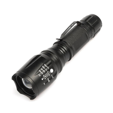 T02 Pen Clip Mini Flashlight T6 Telescopic Zoom Led Flashlight Outdoor Waterproof Long Shot Glare Flashlight