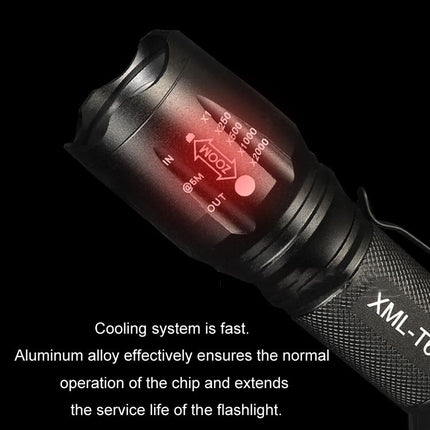 T02 Pen Clip Mini Flashlight T6 Telescopic Zoom Led Flashlight Outdoor Waterproof Long Shot Glare Flashlight
