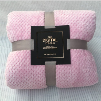 Thicken Solid Color Mesh Pineapple Flannel Blanket Coral Fleece Air Conditioning Sofa Cover Winter Warm Sheets Easy Wash Faux Fur Blankets, 200x230cm, 70x100cm, 45x65cm