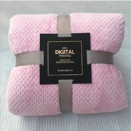 Thicken Solid Color Mesh Pineapple Flannel Blanket Coral Fleece Air Conditioning Sofa Cover Winter Warm Sheets Easy Wash Faux Fur Blankets, 200x230cm, 70x100cm, 45x65cm