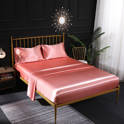 Home Ice Silk Simulation Silk Four-Piece Pillowcase Flat Sheet Fitted Sheet Set