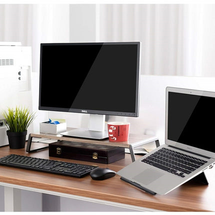 Monitor Stand Riser with Metal Feet for iMac MacBook LCD Display Printer, Lapdesk Tabletop Organizer Sturdy Platform Save Space