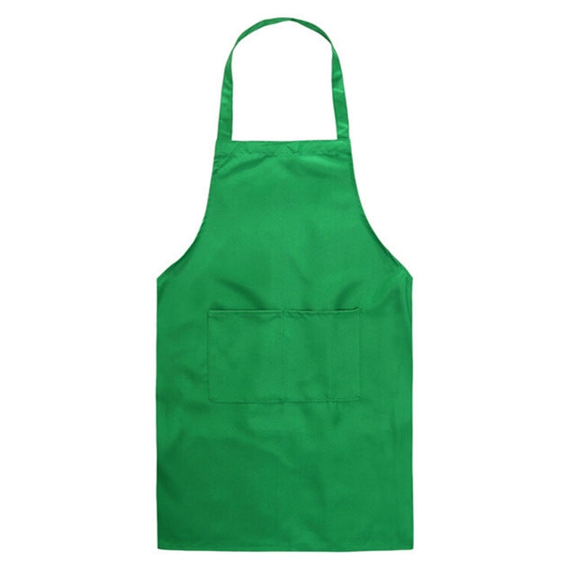 2PCS Kitchen Chef Aprons Cooking Baking Apron With Pockets, Black, Red, Rose Red, Green, Blue, Purple, Yellow, Coffe, Orange