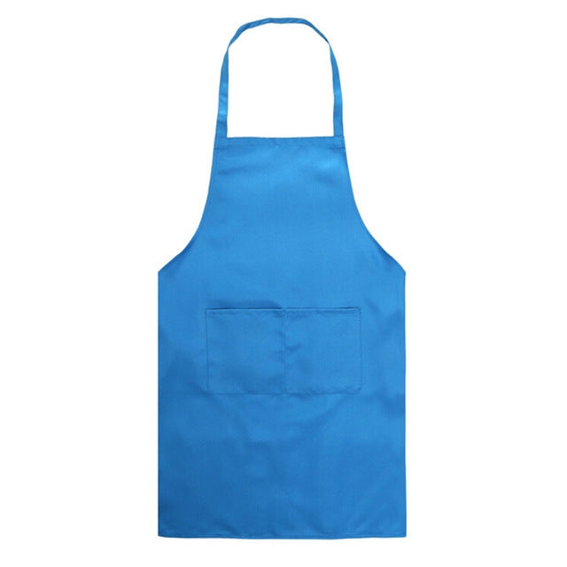 2PCS Kitchen Chef Aprons Cooking Baking Apron With Pockets, Black, Red, Rose Red, Green, Blue, Purple, Yellow, Coffe, Orange