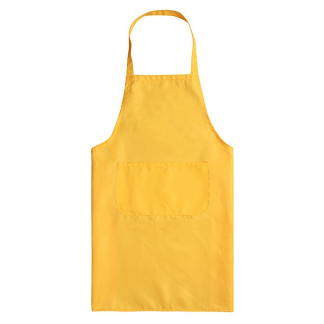 2PCS Kitchen Chef Aprons Cooking Baking Apron With Pockets, Black, Red, Rose Red, Green, Blue, Purple, Yellow, Coffe, Orange