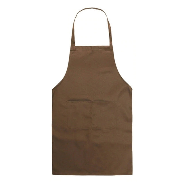 2PCS Kitchen Chef Aprons Cooking Baking Apron With Pockets, Black, Red, Rose Red, Green, Blue, Purple, Yellow, Coffe, Orange