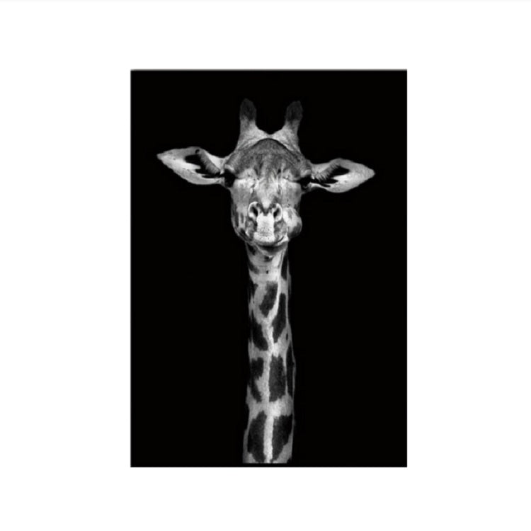 Simple Black and White Animal Decoration Painting Study Living Room Sofa Background Wall Painting Without Frame, 21X30cm, 30X40cm, 40X50cm, 40X60cm