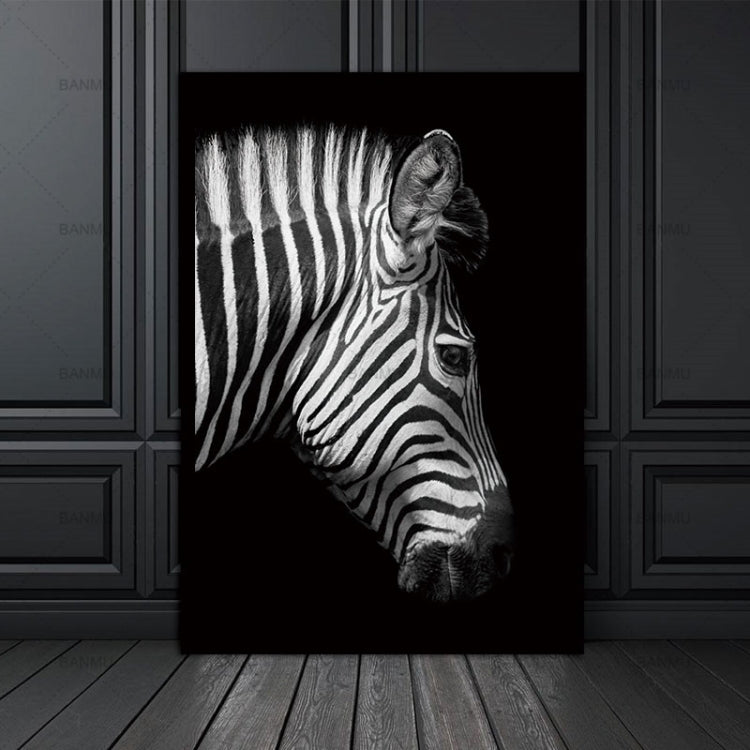 Simple Black and White Animal Decoration Painting Study Living Room Sofa Background Wall Painting Without Frame, 21X30cm, 30X40cm, 40X50cm, 40X60cm