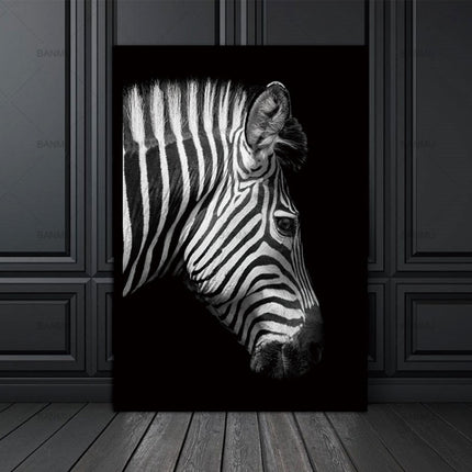 Simple Black and White Animal Decoration Painting Study Living Room Sofa Background Wall Painting Without Frame, 21X30cm, 30X40cm, 40X50cm, 40X60cm