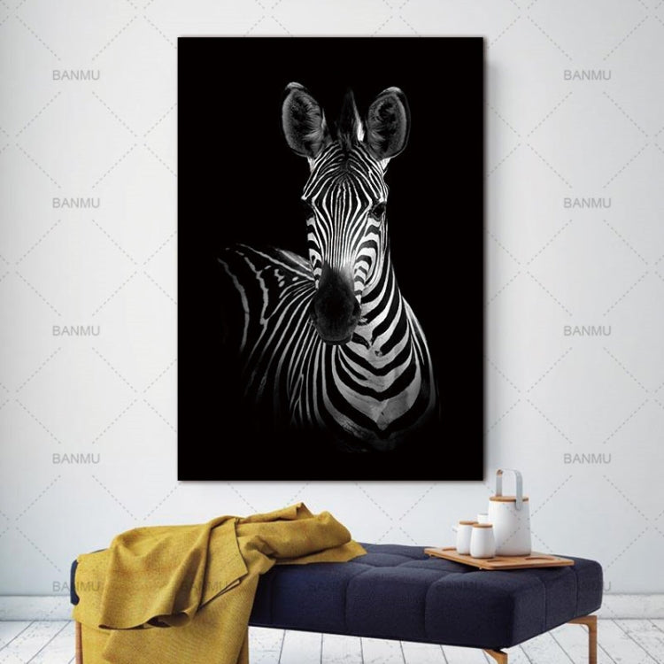 Simple Black and White Animal Decoration Painting Study Living Room Sofa Background Wall Painting Without Frame, 21X30cm, 30X40cm, 40X50cm, 40X60cm