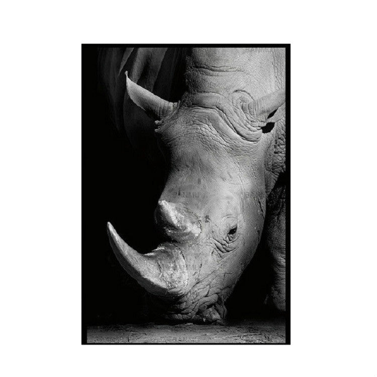 Simple Black and White Animal Decoration Painting Study Living Room Sofa Background Wall Painting Without Frame, 21X30cm, 30X40cm, 40X50cm, 40X60cm