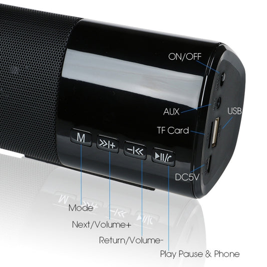 TOPROAD Hochleistungs-10-W-HiFi-tragbarer drahtloser Bluetooth-Lautsprecher Stereo-Soundbar TF FM USB-Subwoofer-Säule für Computer-TV-Telefon