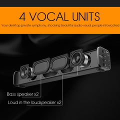 TOPROAD Hochleistungs-10-W-HiFi-tragbarer drahtloser Bluetooth-Lautsprecher Stereo-Soundbar TF FM USB-Subwoofer-Säule für Computer-TV-Telefon