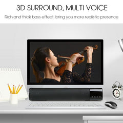 TOPROAD Hochleistungs-10-W-HiFi-tragbarer drahtloser Bluetooth-Lautsprecher Stereo-Soundbar TF FM USB-Subwoofer-Säule für Computer-TV-Telefon