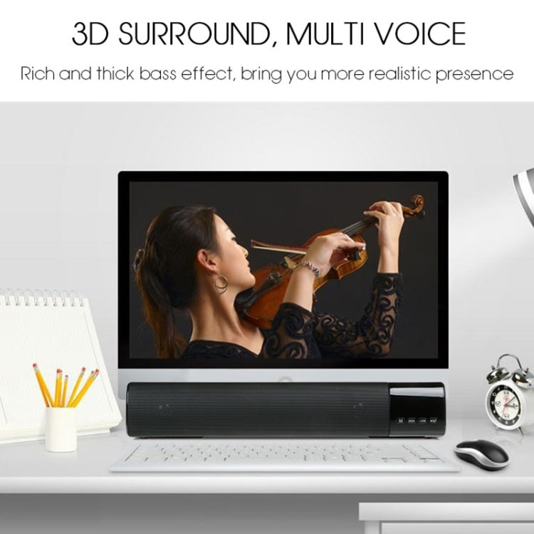 TOPROAD Hochleistungs-10-W-HiFi-tragbarer drahtloser Bluetooth-Lautsprecher Stereo-Soundbar TF FM USB-Subwoofer-Säule für Computer-TV-Telefon