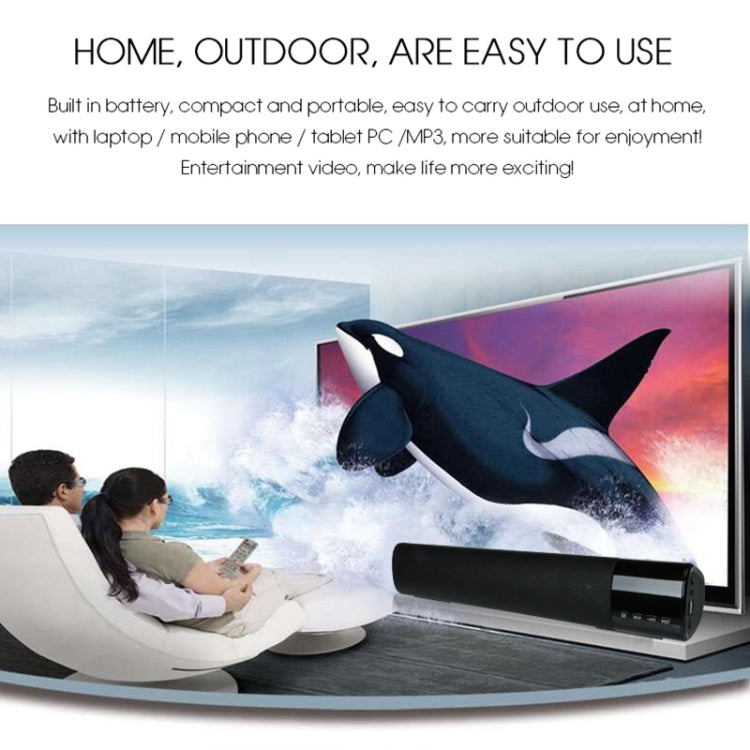 TOPROAD Hochleistungs-10-W-HiFi-tragbarer drahtloser Bluetooth-Lautsprecher Stereo-Soundbar TF FM USB-Subwoofer-Säule für Computer-TV-Telefon