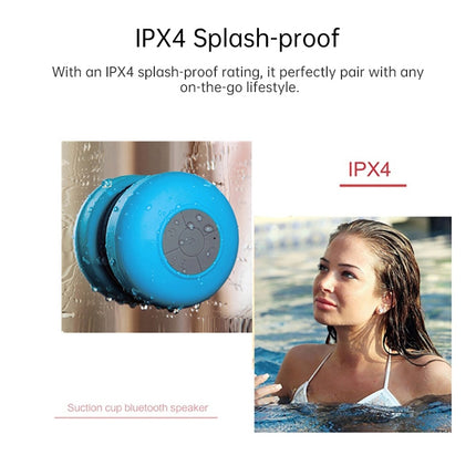 Tragbarer Mini-Subwoofer für die Dusche, kabellos, wasserdicht, Bluetooth-Lautsprecher, Freisprecheinrichtung, Empfang von Anrufen, Musik, Saugmikrofon für iPhone, Samsung