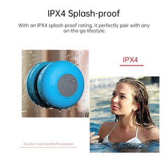 Tragbarer Mini-Subwoofer für die Dusche, kabellos, wasserdicht, Bluetooth-Lautsprecher, Freisprecheinrichtung, Empfang von Anrufen, Musik, Saugmikrofon für iPhone, Samsung
