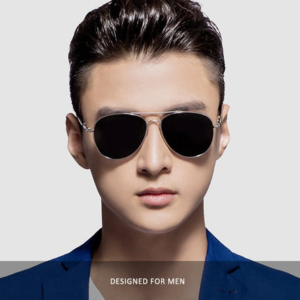 Men Oversized Aviation Metal Frame Spring Temple Polarized Sunglasses Male  Pilot Male Driving Sun Glasses