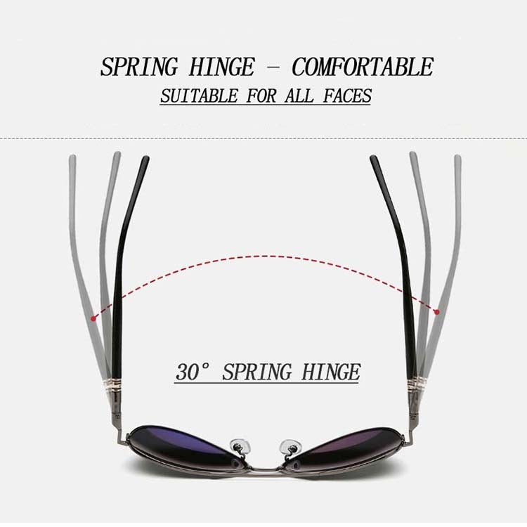 Men Oversized Aviation Metal Frame Spring Temple Polarized Sunglasses Male  Pilot Male Driving Sun Glasses