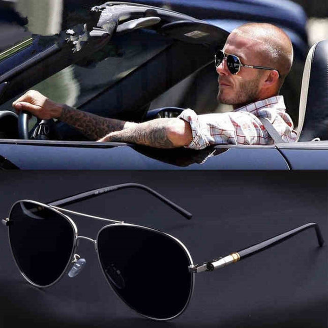 Men Oversized Aviation Metal Frame Spring Temple Polarized Sunglasses Male  Pilot Male Driving Sun Glasses, Black Frame, Gun Grey Frame, Coffee Frame, Silver Frame