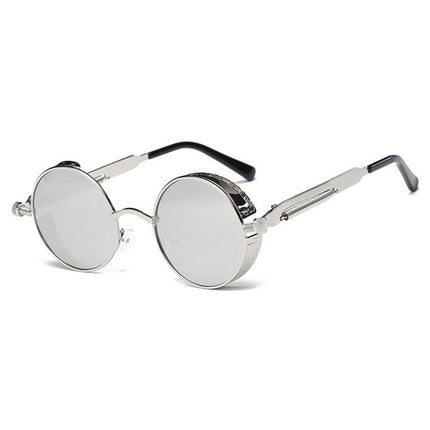 Metal Round Frame Steampunk Retro Sunglasses for Men Women