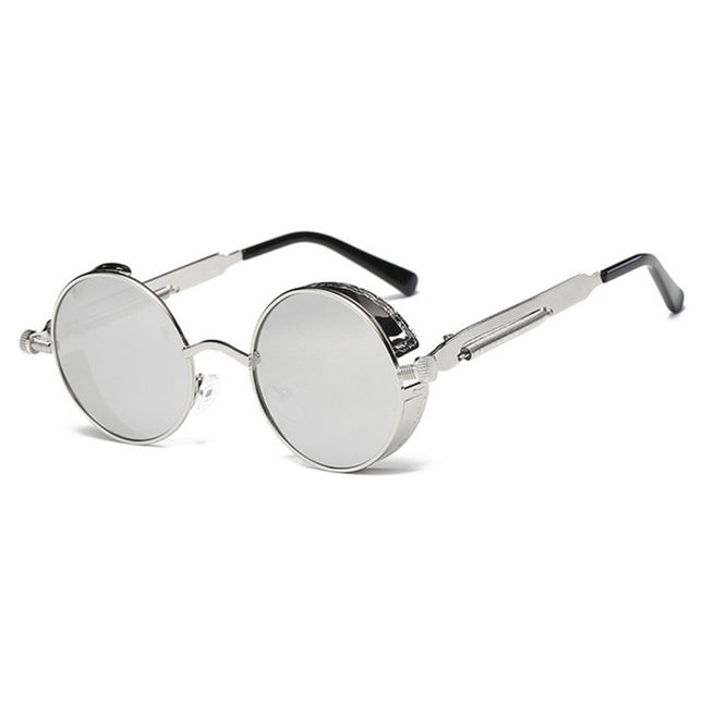 Metal Round Frame Steampunk Retro Sunglasses for Men Women