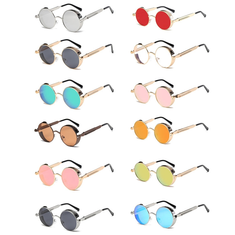 Metal Round Frame Steampunk Retro Sunglasses for Men Women, 10, 11, 12, 13, 14, 2, 3, 4, 5, 6, 7, 9