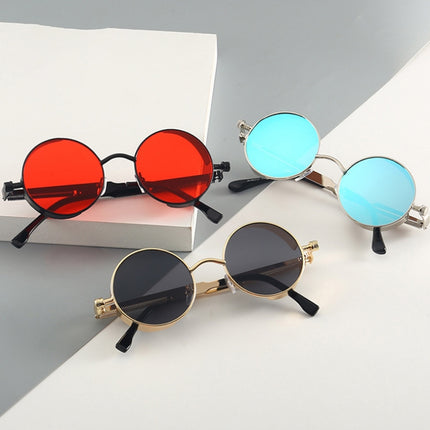 Metal Round Frame Steampunk Retro Sunglasses for Men Women